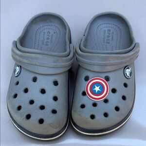 CROCS Kids Gray Superhero Slippers